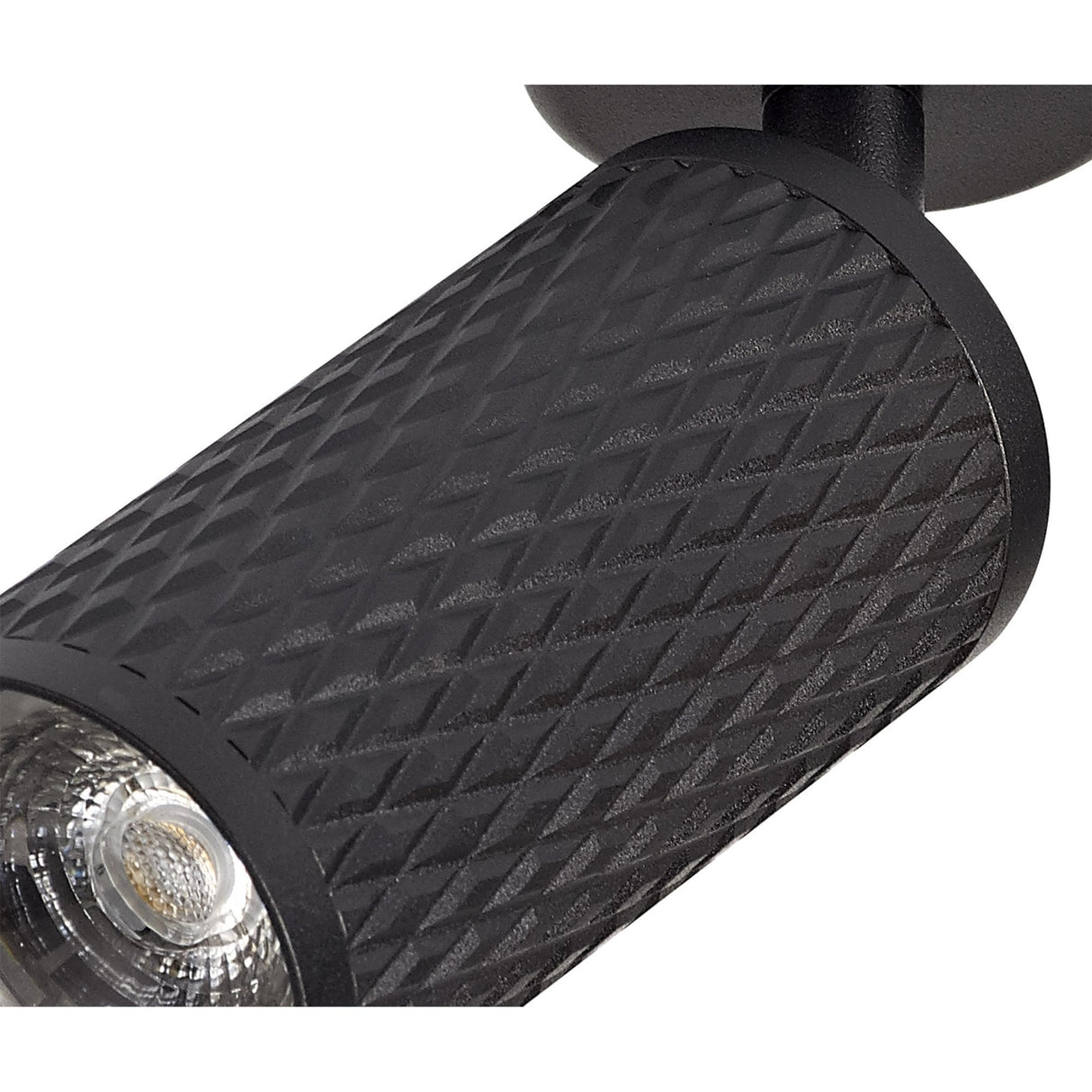 Modern Sand Black Surface Spotlight with Acrylic Detailing - GU10 Fitting