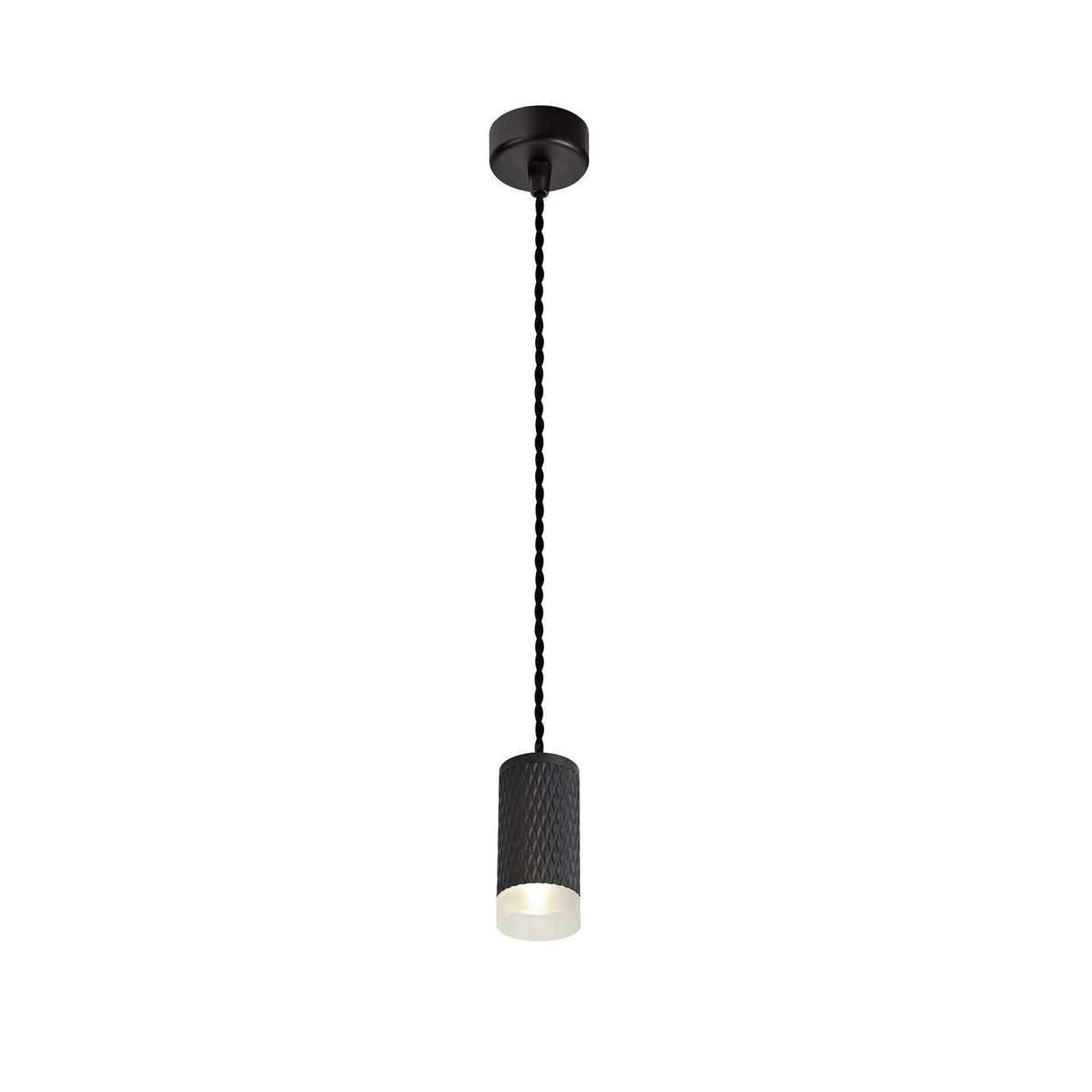 Contemporary 11cm Pendant Light in Sand Black with Acrylic Accents