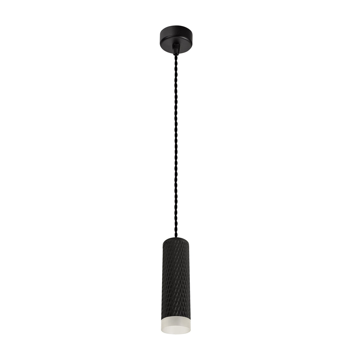 Elegant 20cm Pendant Light with Sand Black Finish and Acrylic Accent
