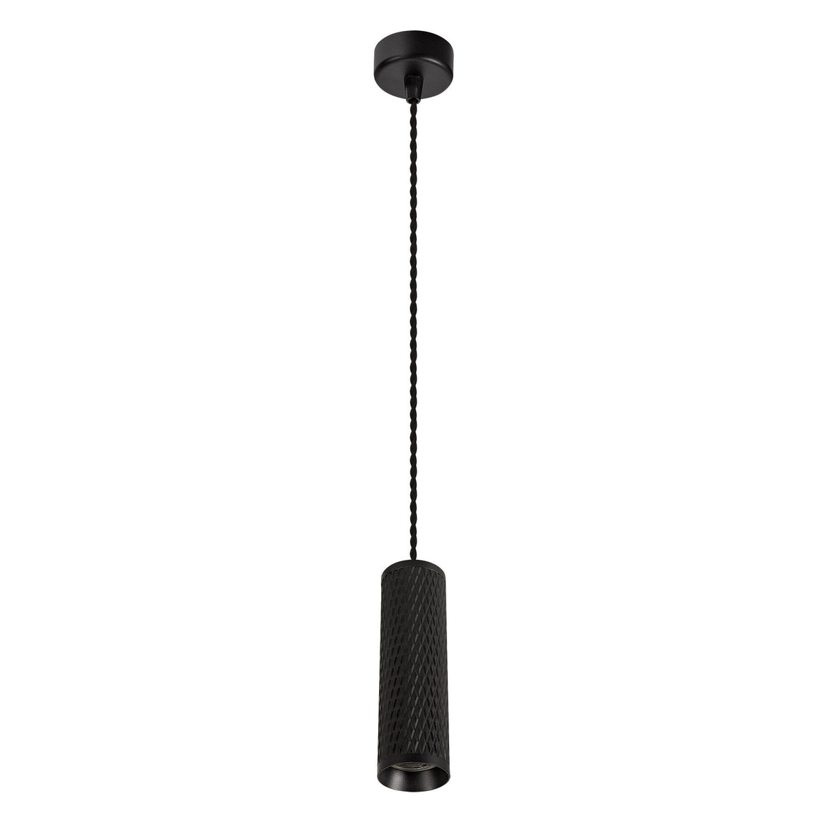Modern Black Sand Pendant Light with Adjustable Drop - 20cm GU10 Spotlight