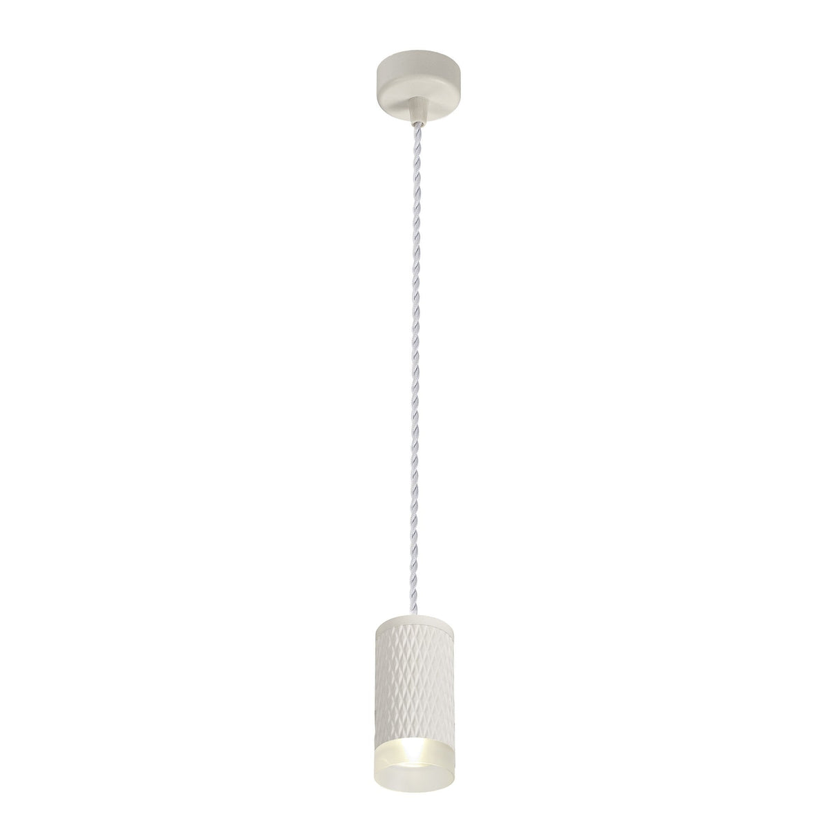 Sleek Modern Pendant Light with Sand White Finish and Acrylic Accents