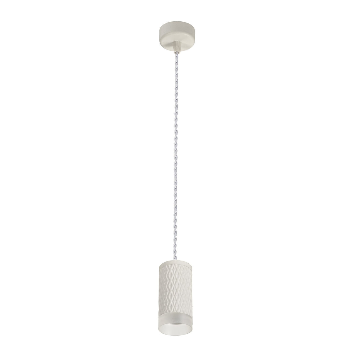Sleek Modern Pendant Light with Sand White Finish and Acrylic Accents