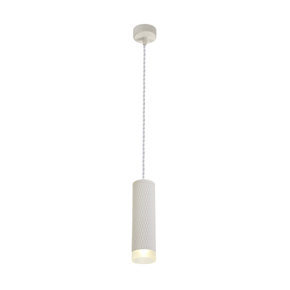 Elegant 20cm Pendant Light with Sand White Finish and Acrylic Accents