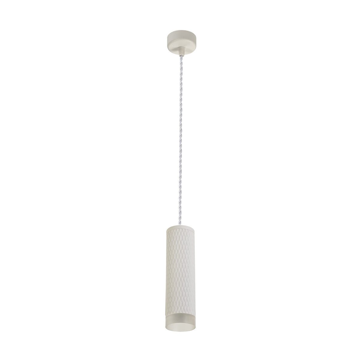 Elegant 20cm Pendant Light with Sand White Finish and Acrylic Accents
