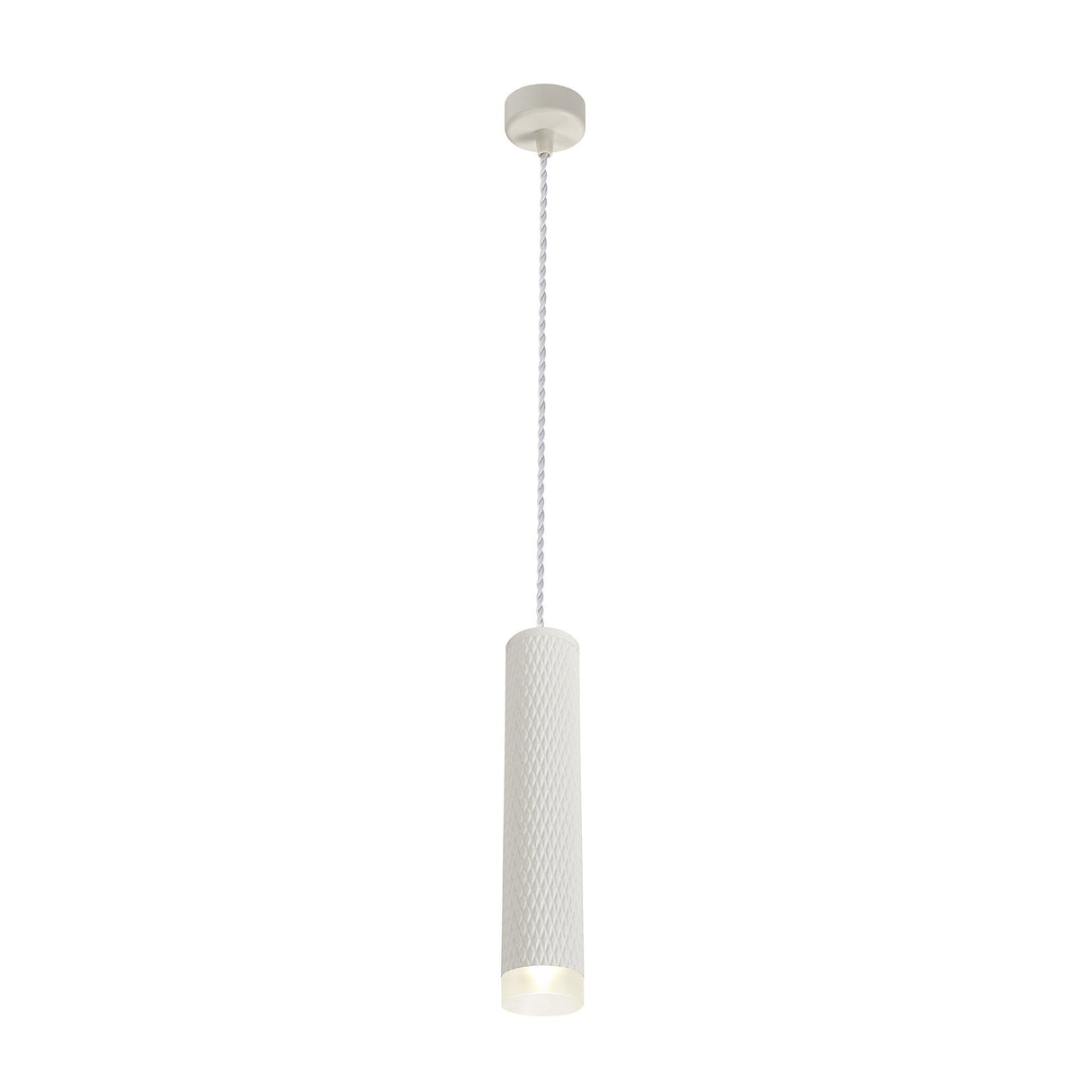 Elegant Sand White Pendant Light with Acrylic Accent, 30cm, GU10