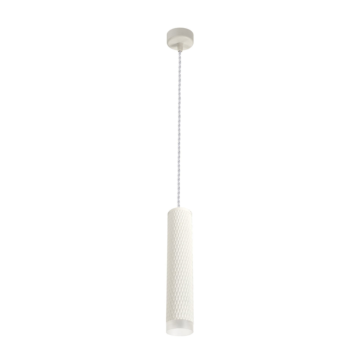 Elegant Sand White Pendant Light with Acrylic Accent, 30cm, GU10