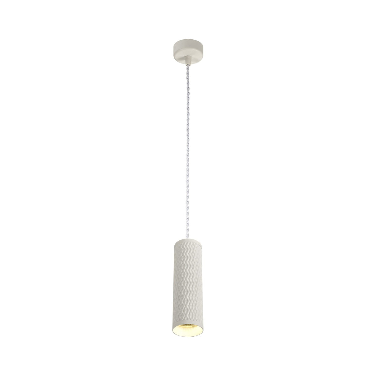 Contemporary Sand White Pendant Light with Adjustable Drop