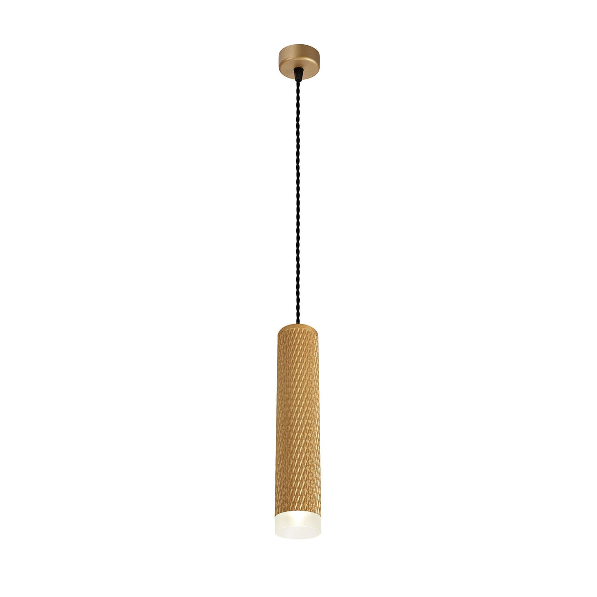 Champagne Gold Acrylic Ring Pendant Light, 1-Light GU10, 30cm Diameter