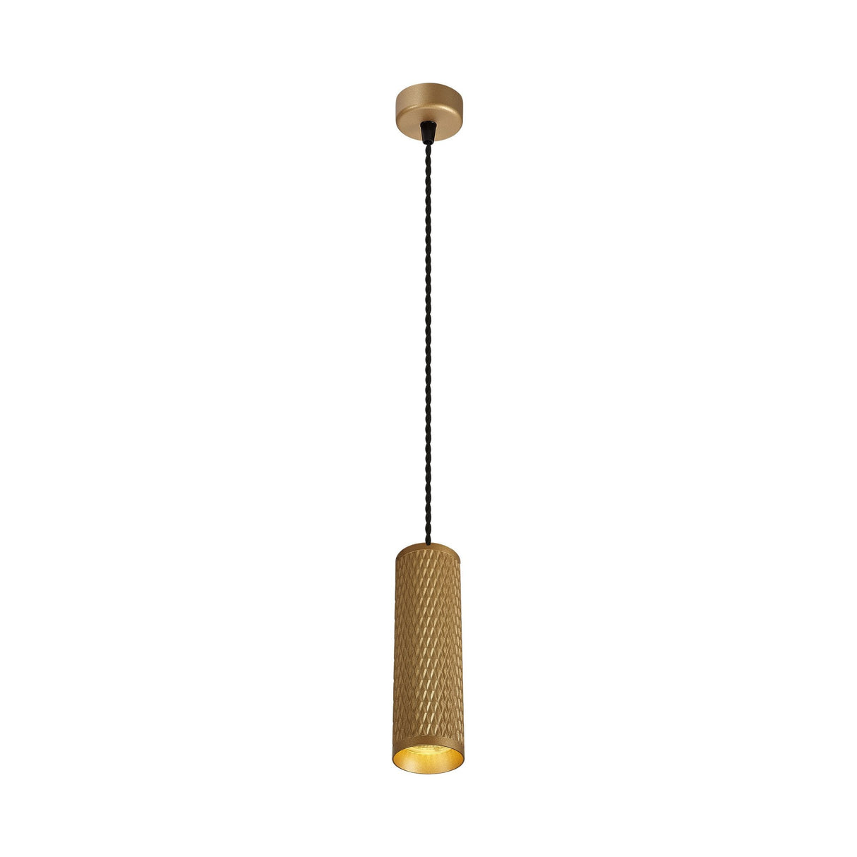Elegant Champagne Gold Pendant Light - 20cm GU10 Spotlight
