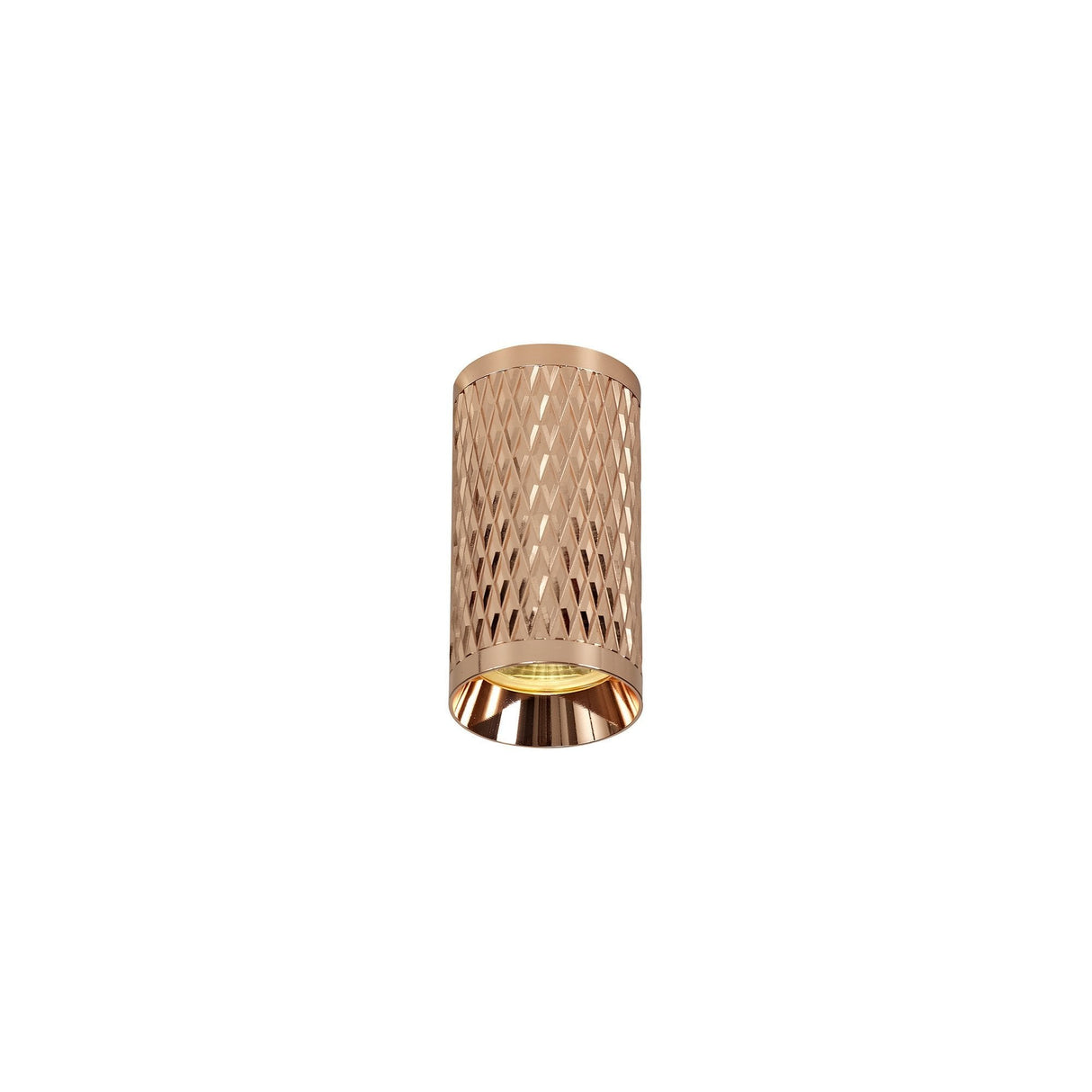 Rose Gold Pendant Light with Acrylic Accent Rings, GU10 - 11cm