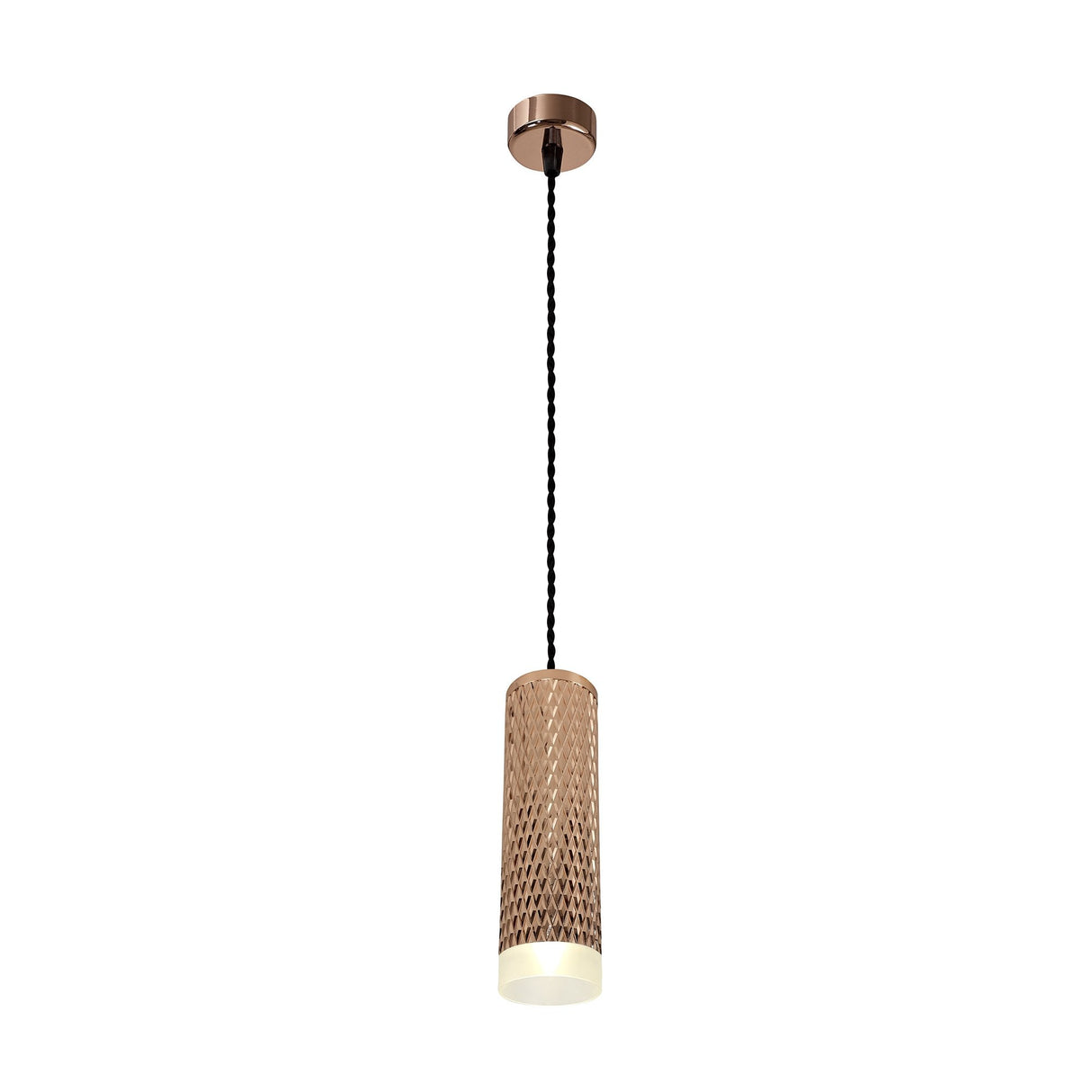 Rose Gold Elegance: 1-Light 20cm Pendant with Acrylic Accent