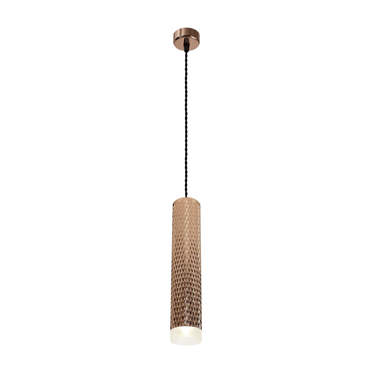 Elegant 30cm Rose Gold Pendant Light with Acrylic Accent, GU10 Compatible