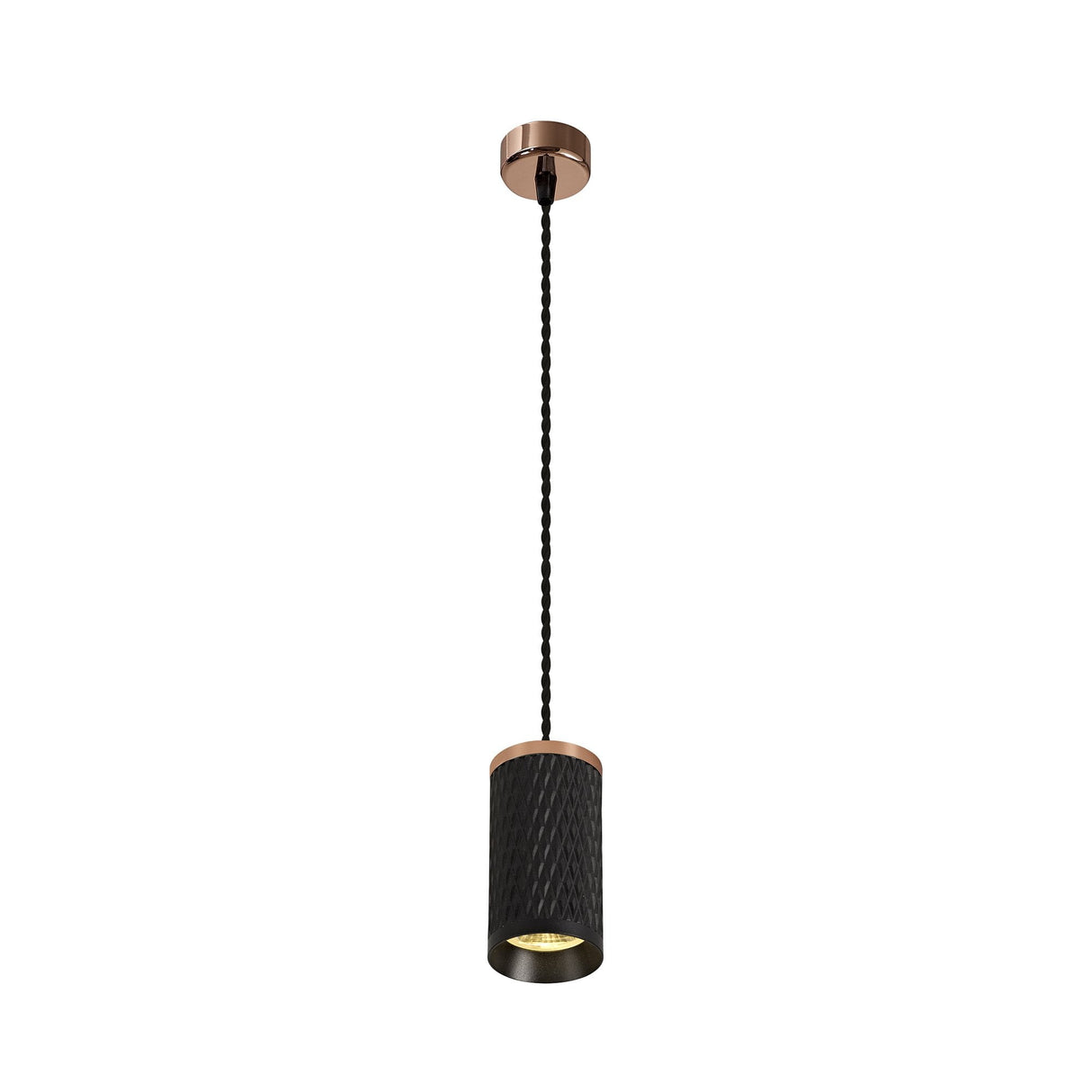 Elegant Rose Gold and Sand Black 11cm Pendant Light