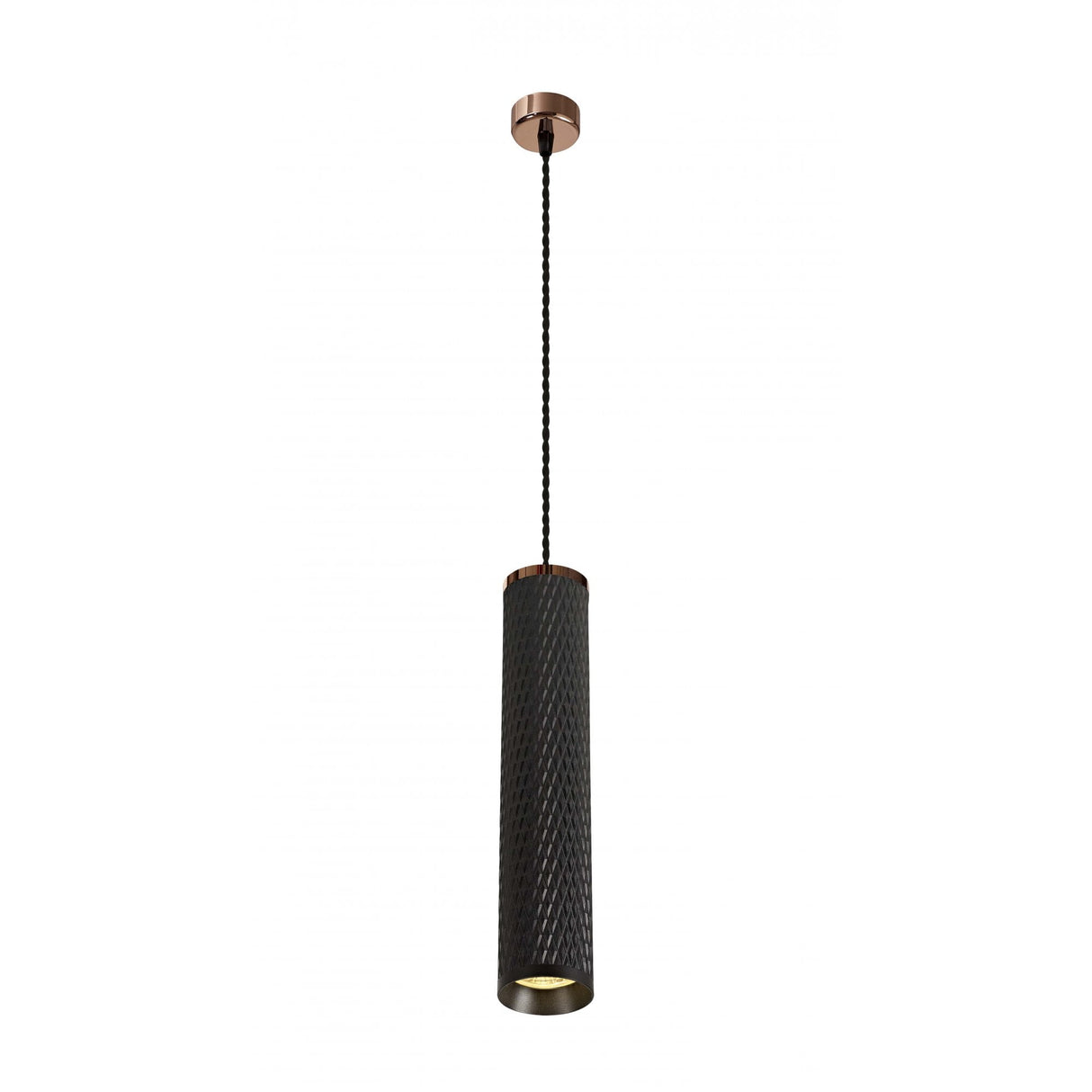 Sand Black and Rose Gold Pendant Light - 20cm GU10 Spotlight