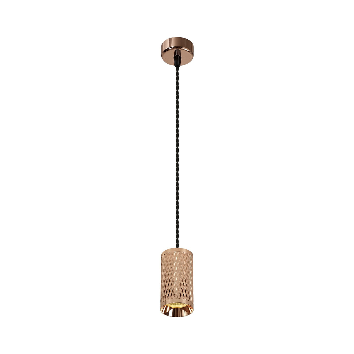 Elegant Rose Gold and Sand Black GU10 Pendant Light (30cm)
