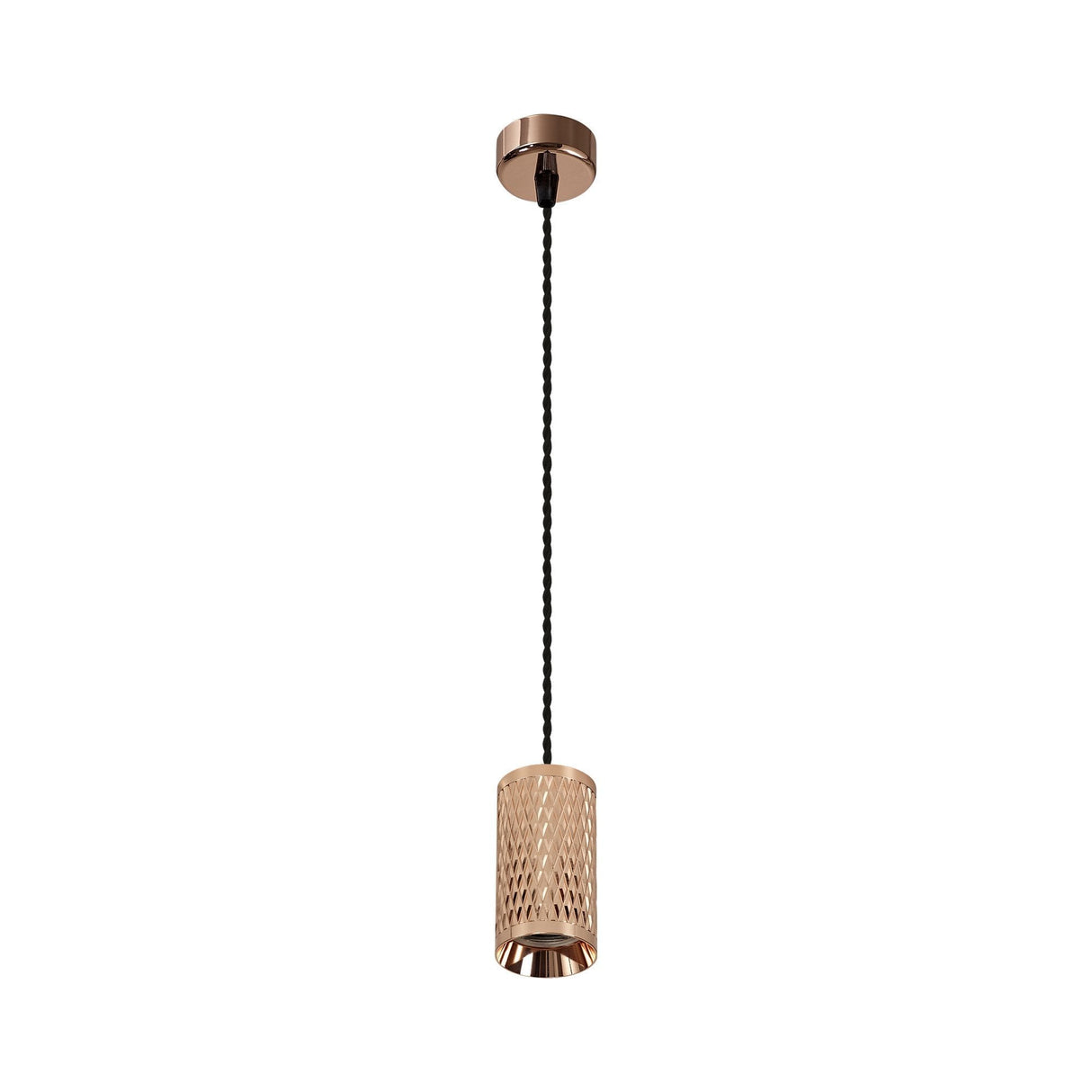 Elegant Rose Gold and Sand Black GU10 Pendant Light (30cm)