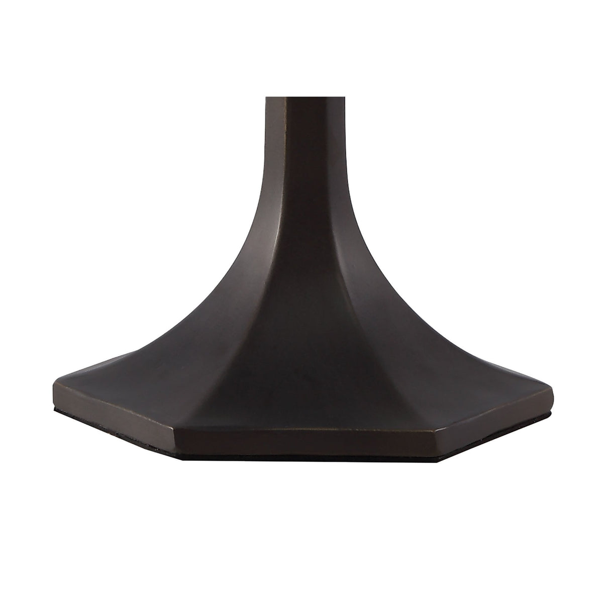 Elegant Octagonal Tiffany Table Lamp with Amber Shade and Antique Brass Finish