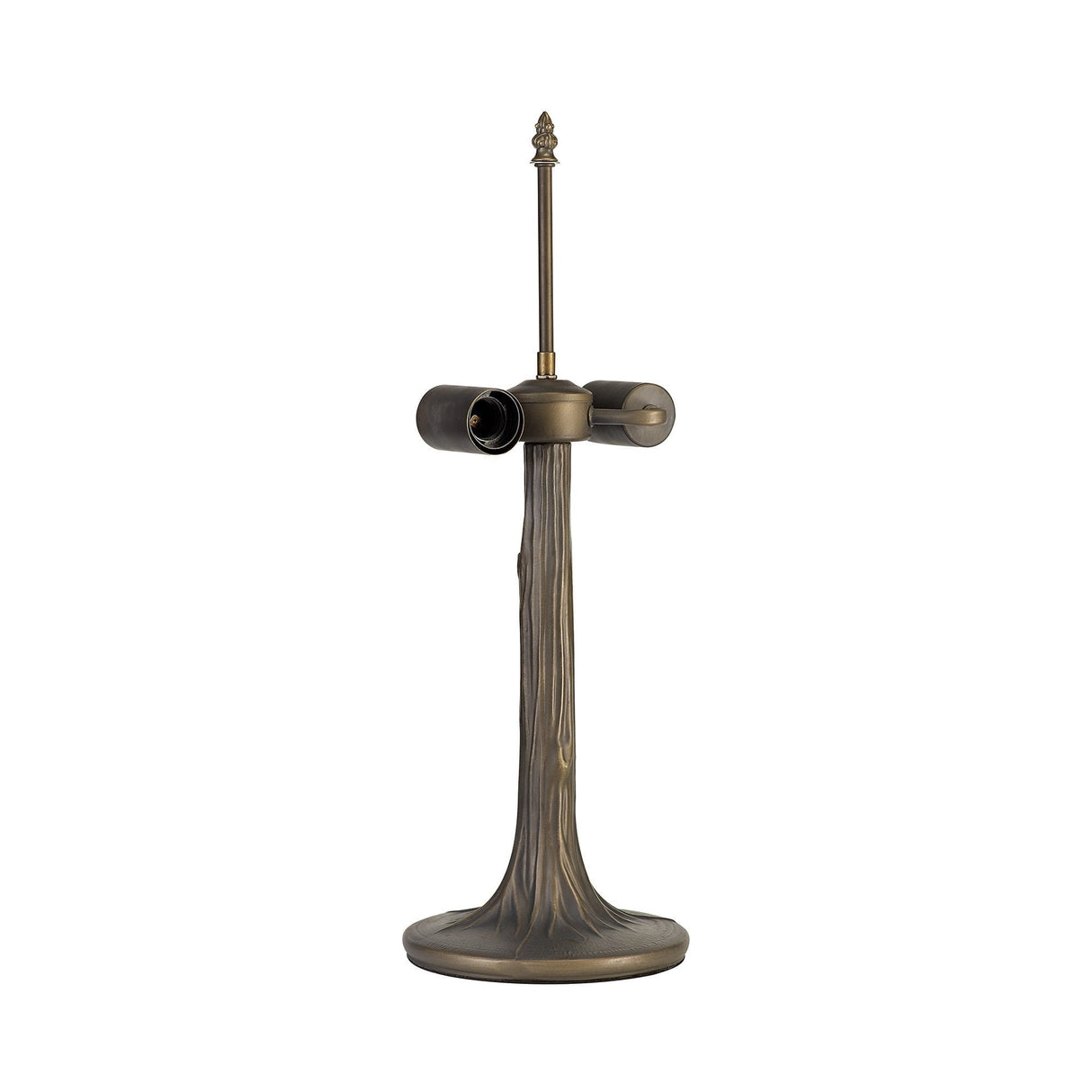 Elegant Dual-Light Tiffany Table Lamp with Amber and Cream Shade in Antique Brass Finish