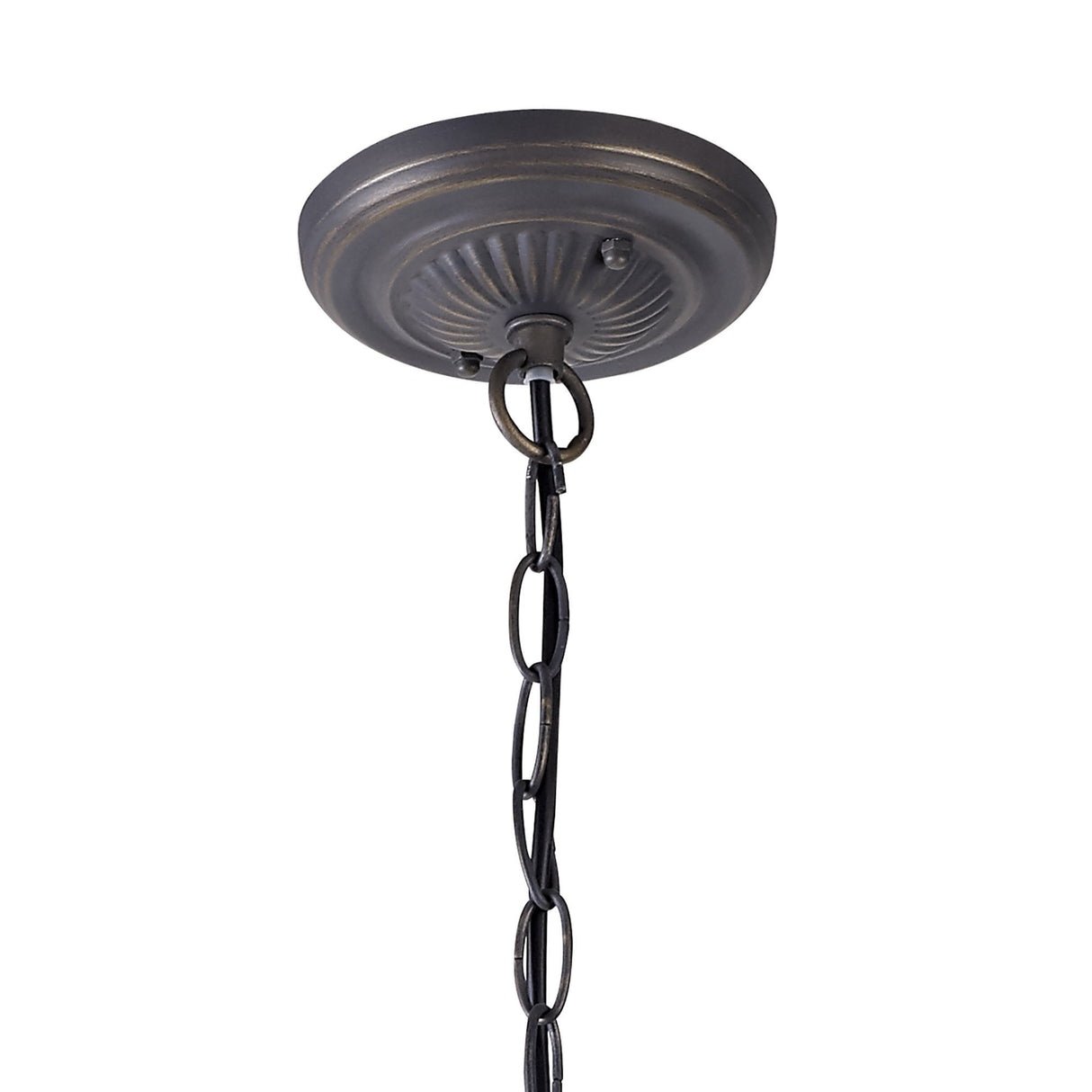 Elegant Dual Light Pendant with 30cm Tiffany-Inspired Shade in Grey and Cream with Aged Antique Brass Finish