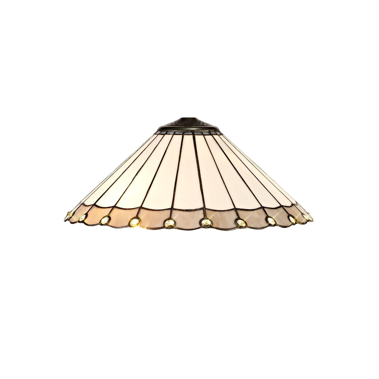 Dual Light Octagonal Floor Lamp with 40cm Tiffany Shade in Aged Antique Brass