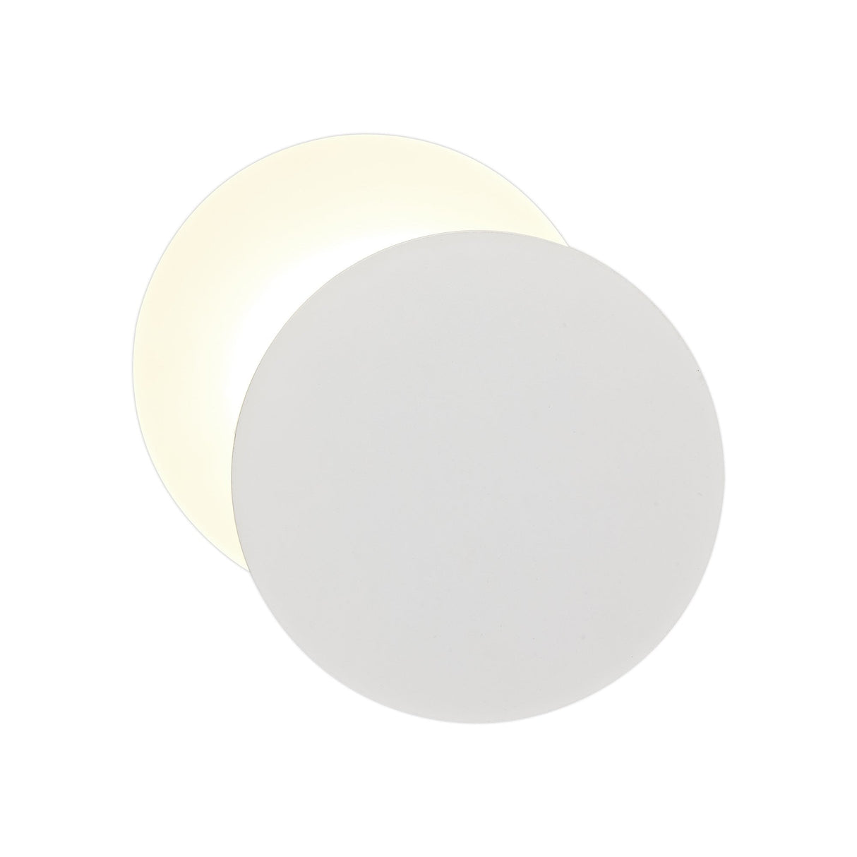 Round Offset 12W LED Wall Lamp with Magnetic Base, Sand White Finish & Frosted Diffuser