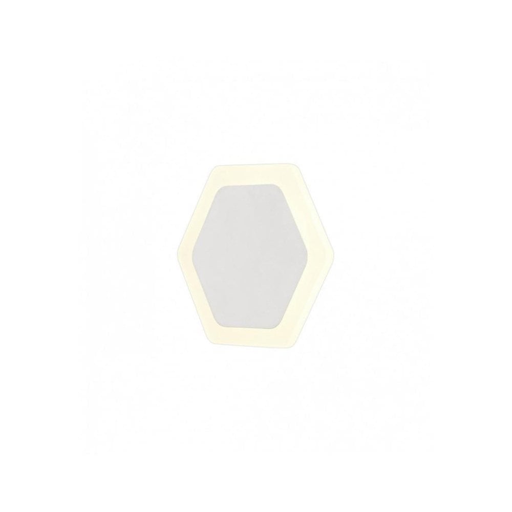 Hexagonal Magnetic LED Wall Sconce, 12W 3000K, Sand White Finish with Frosted Acrylic Diffuser