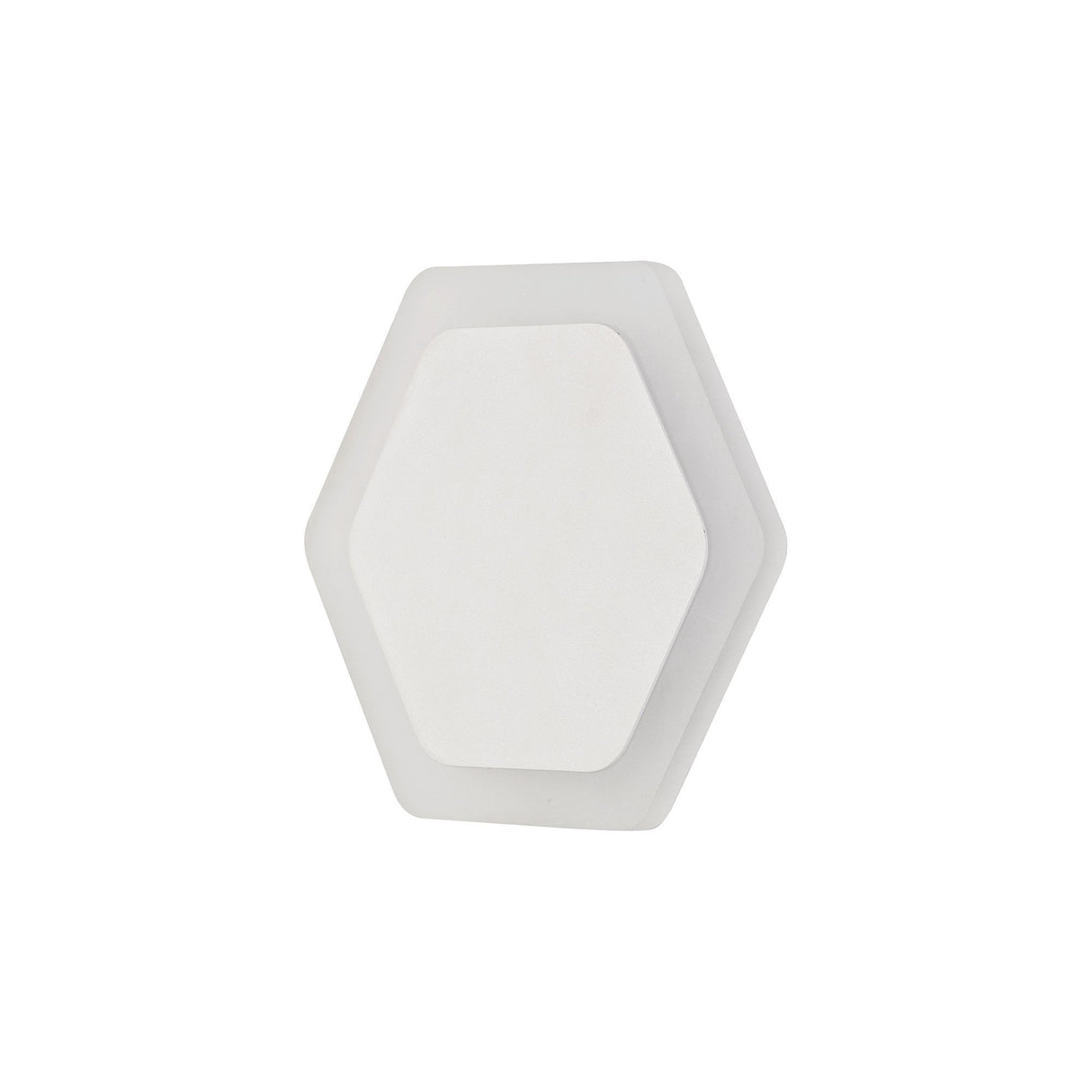 Hexagonal Magnetic LED Wall Sconce, 12W 3000K, Sand White Finish with Frosted Acrylic Diffuser