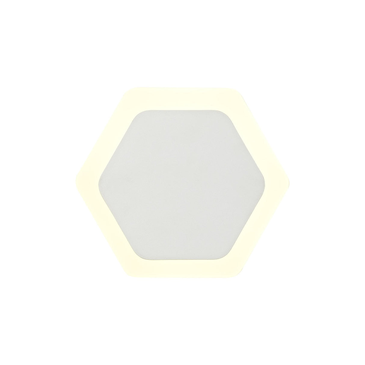 Hexagonal Magnetic LED Wall Sconce, 12W 3000K, Sand White Finish with Frosted Acrylic Diffuser