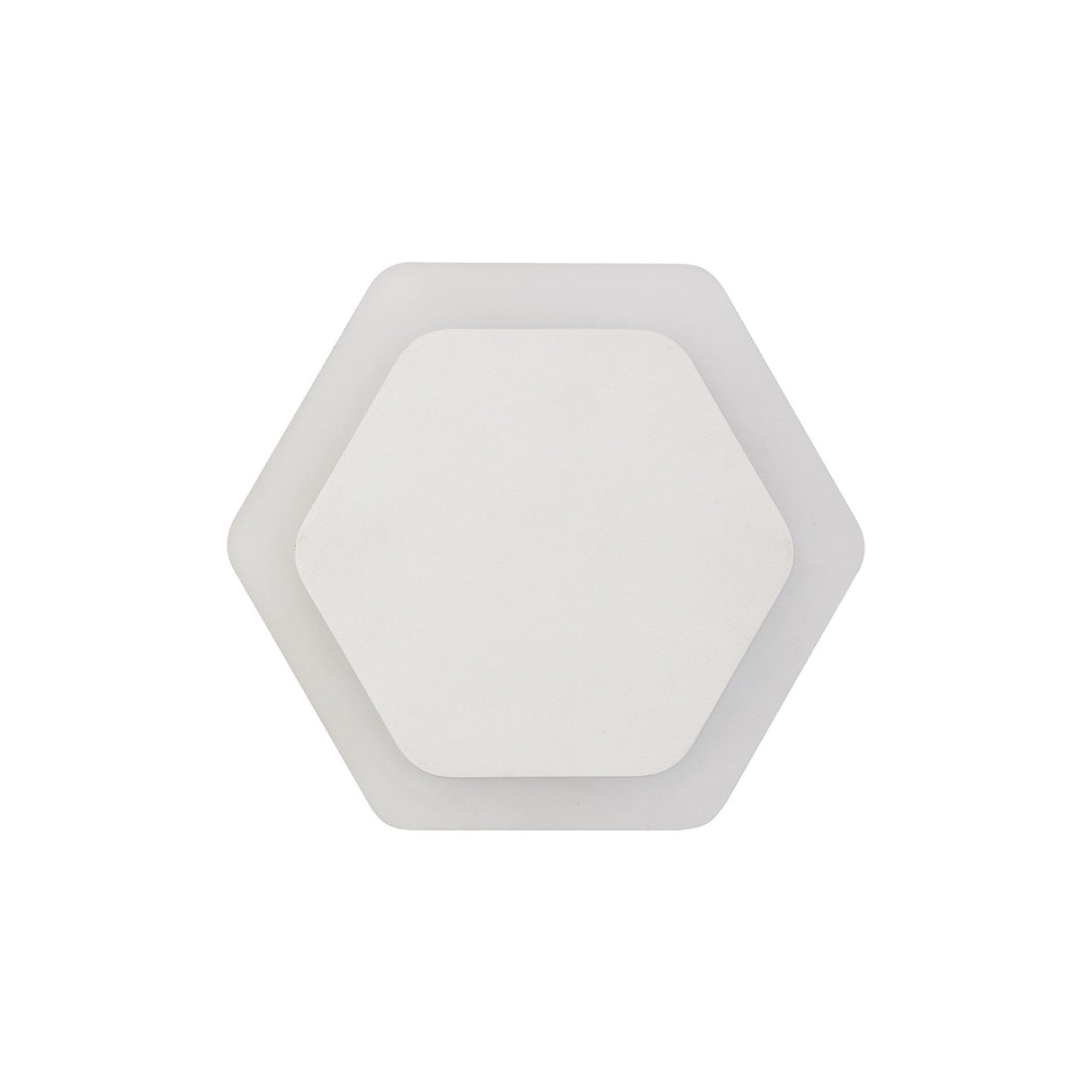 Hexagonal Magnetic LED Wall Sconce, 12W 3000K, Sand White Finish with Frosted Acrylic Diffuser