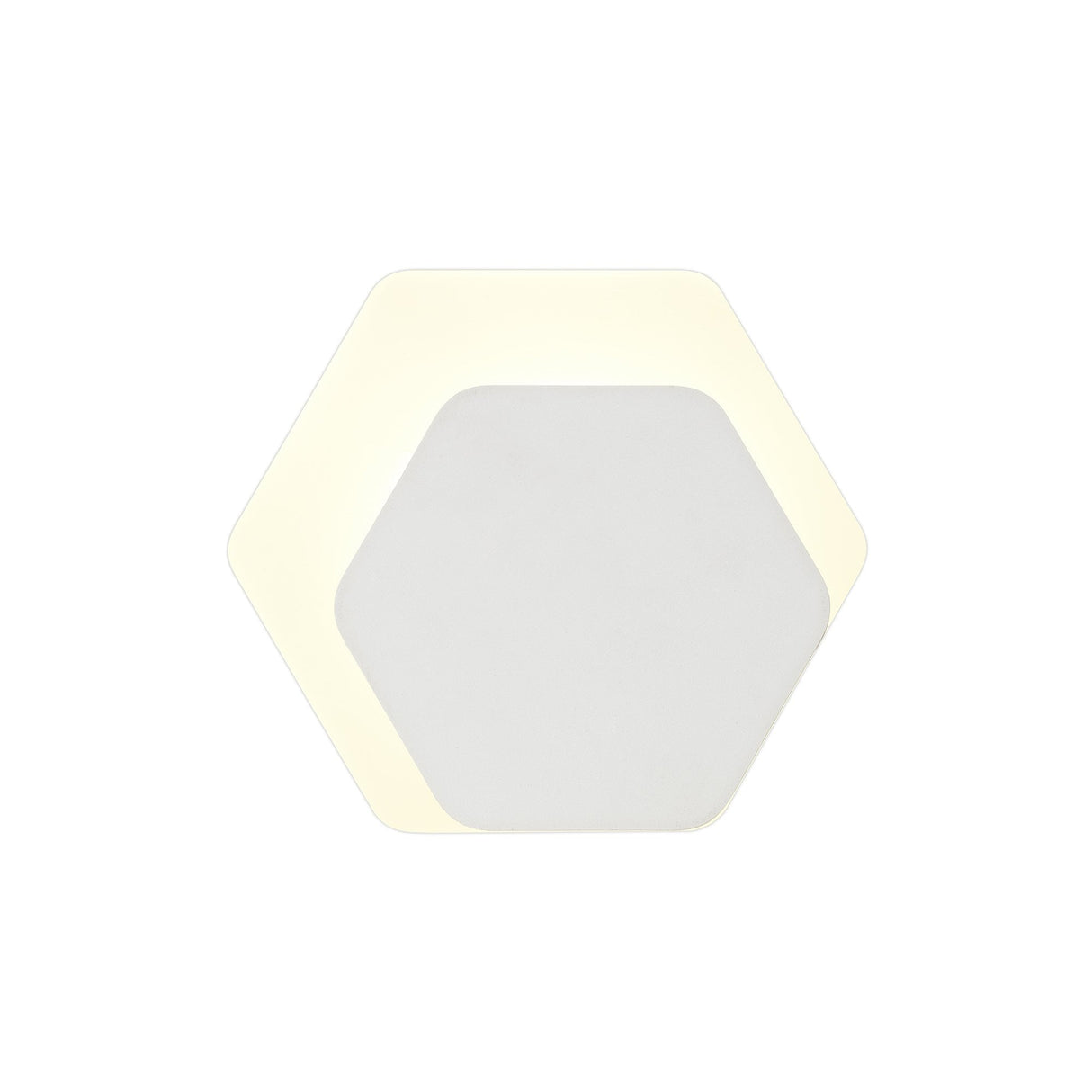 Hexagonal Magnetic Wall Lamp, 12W LED, Sand White Finish with Frosted Diffuser
