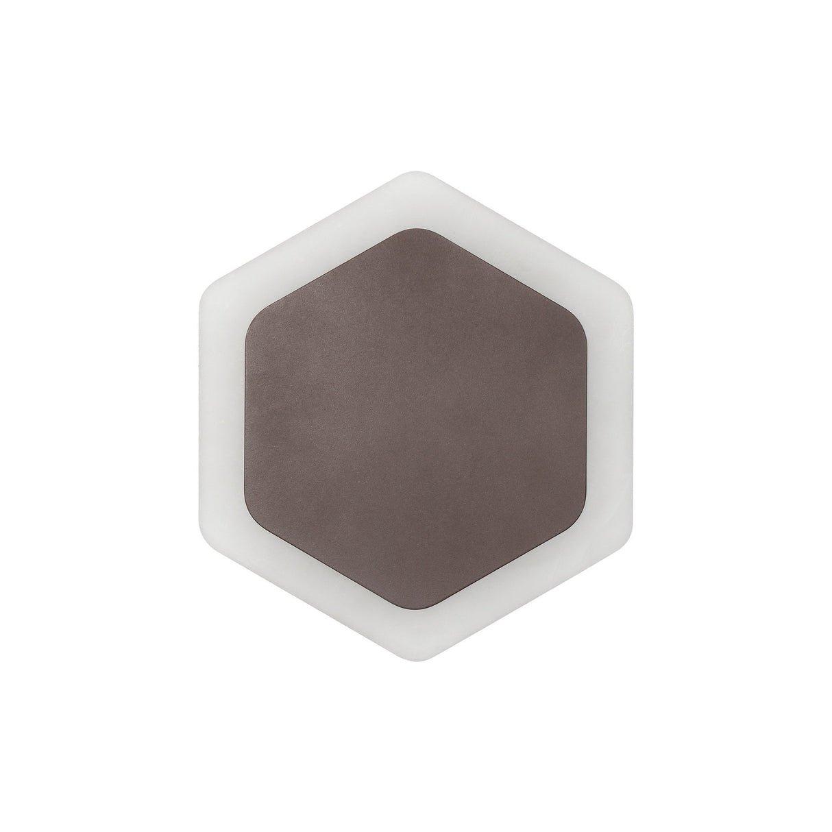 Hexagonal Vertical Wall Lamp with Magnetic Base, 12W LED, Coffee & Frosted Acrylic Finish