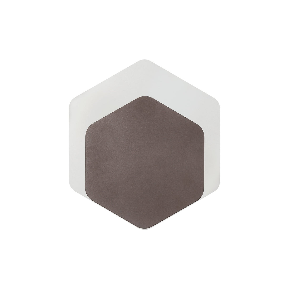 Hexagonal Magnetic LED Wall Lamp, 12W 3000K Warm White, Coffee Finish with Frosted Acrylic Diffuser