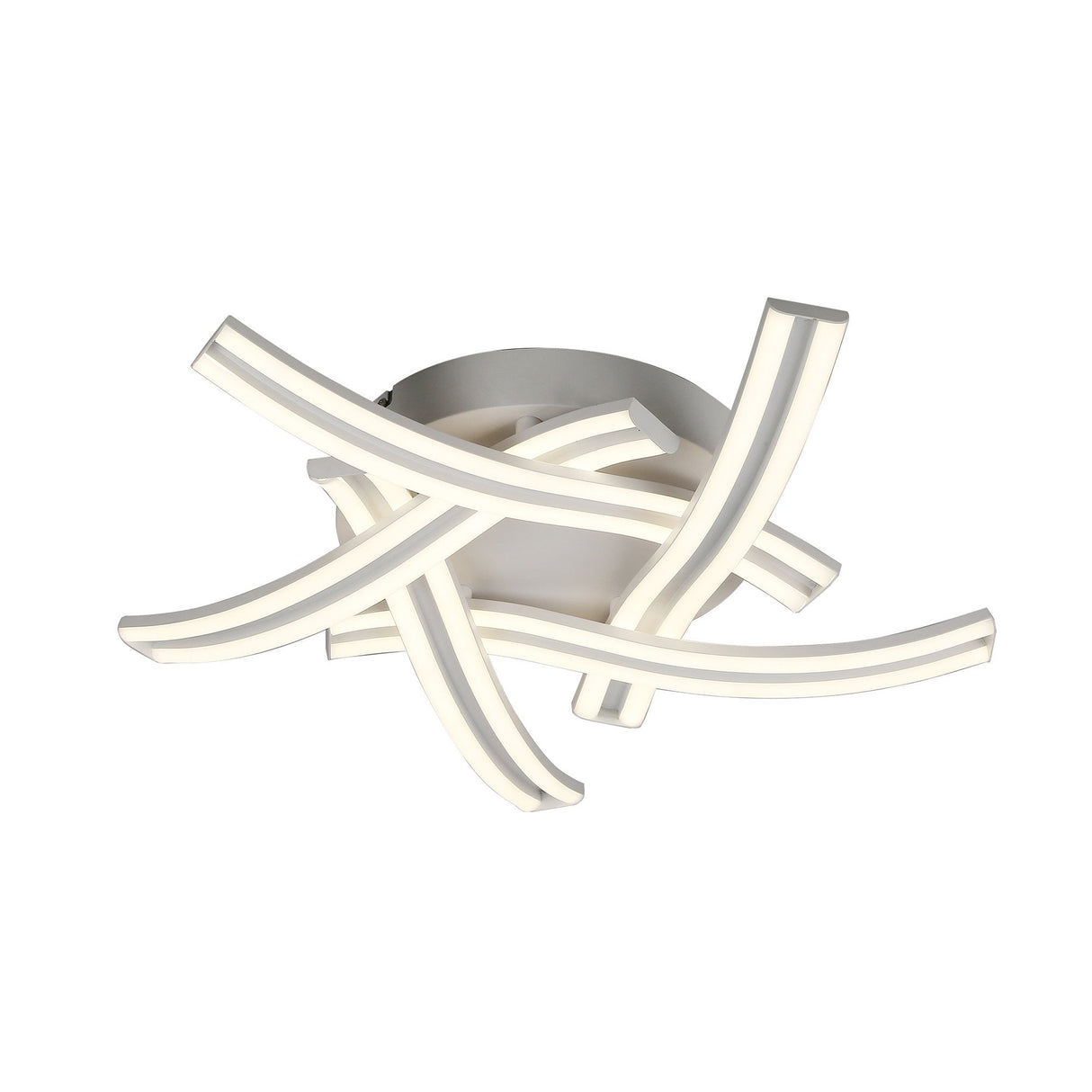 Modern 5-Light LED Ceiling Fixture, 4000K Natural White, 3792lm, White Finish, 3-Year Warranty
