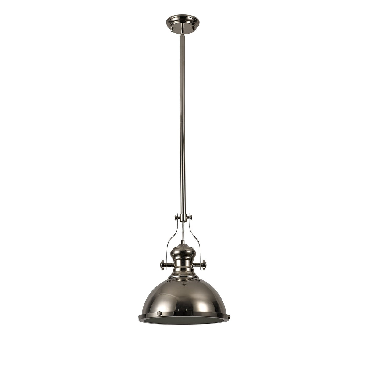 Contemporary Pendant Light with Polished Nickel and Frosted Glass Finish