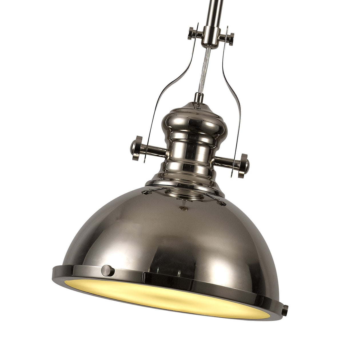 Contemporary Pendant Light with Polished Nickel and Frosted Glass Finish