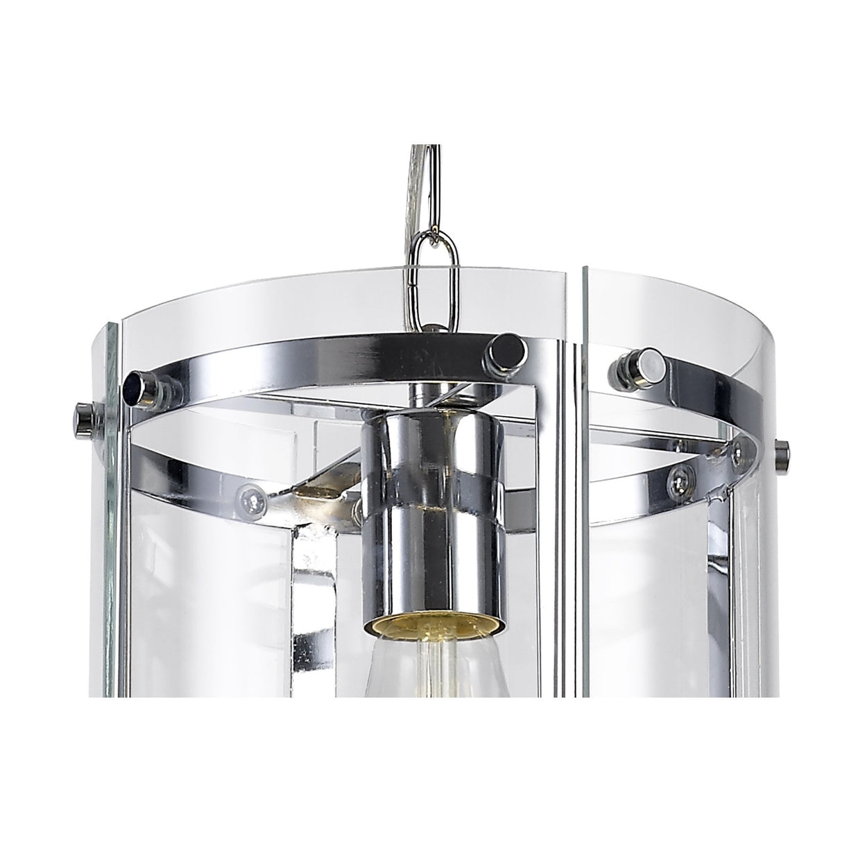 Single Light Pendant with Clear Shade in Polished Chrome Finish
