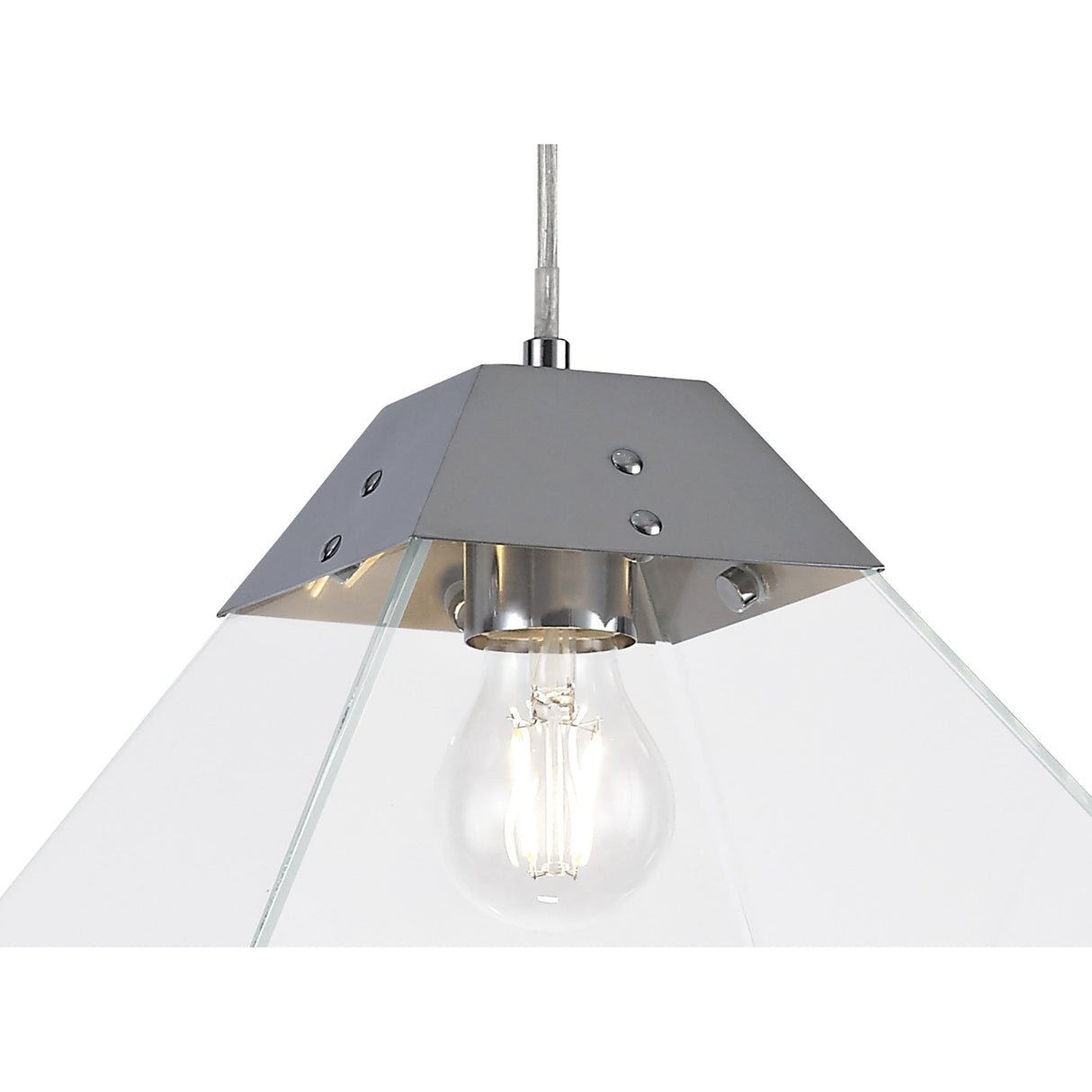 Modern Chrome Pendant Light with Clear Shade