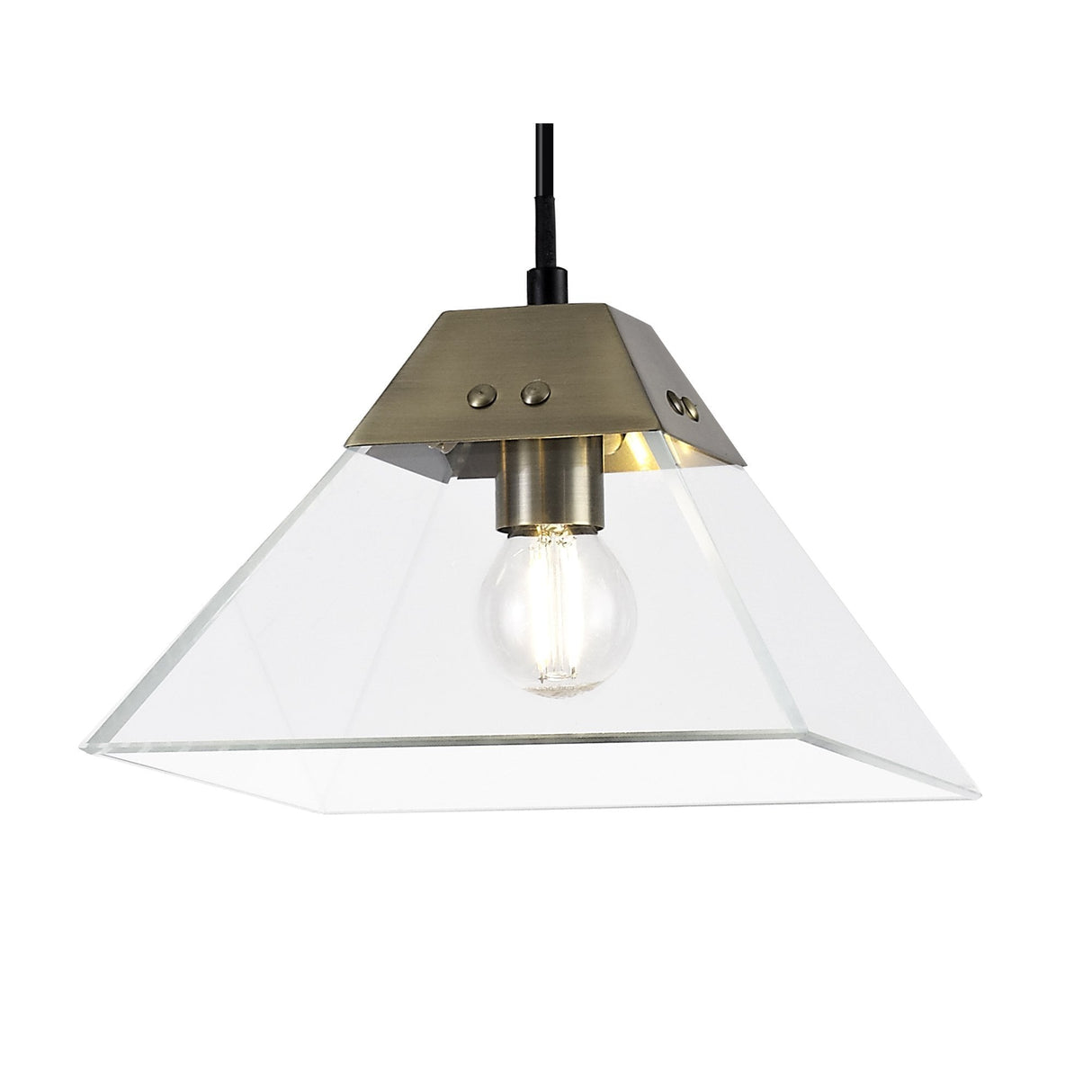 Elegant Antique Brass Pendant Light, E14 Fitting