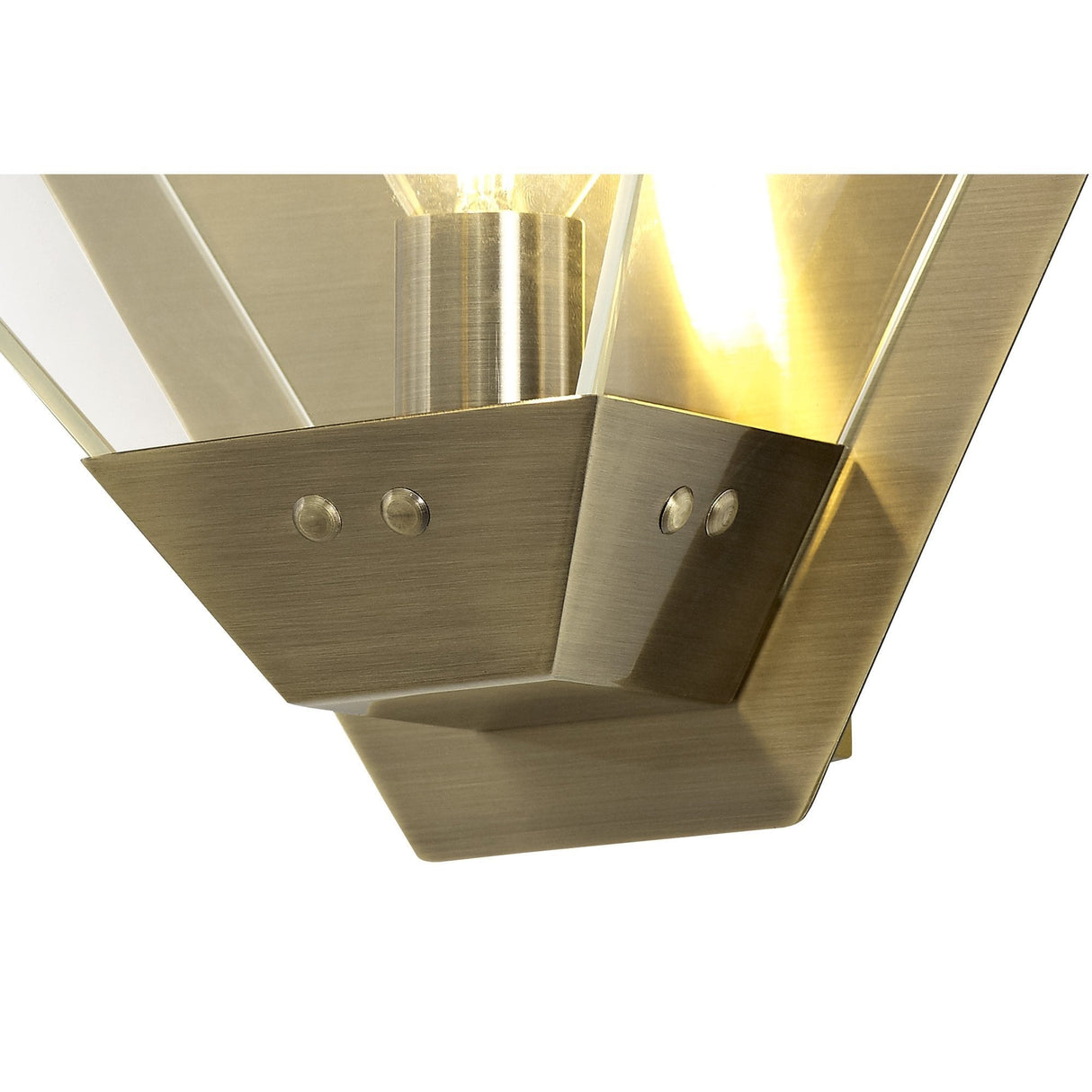 Antique Brass Wall Sconce with Clear Shade