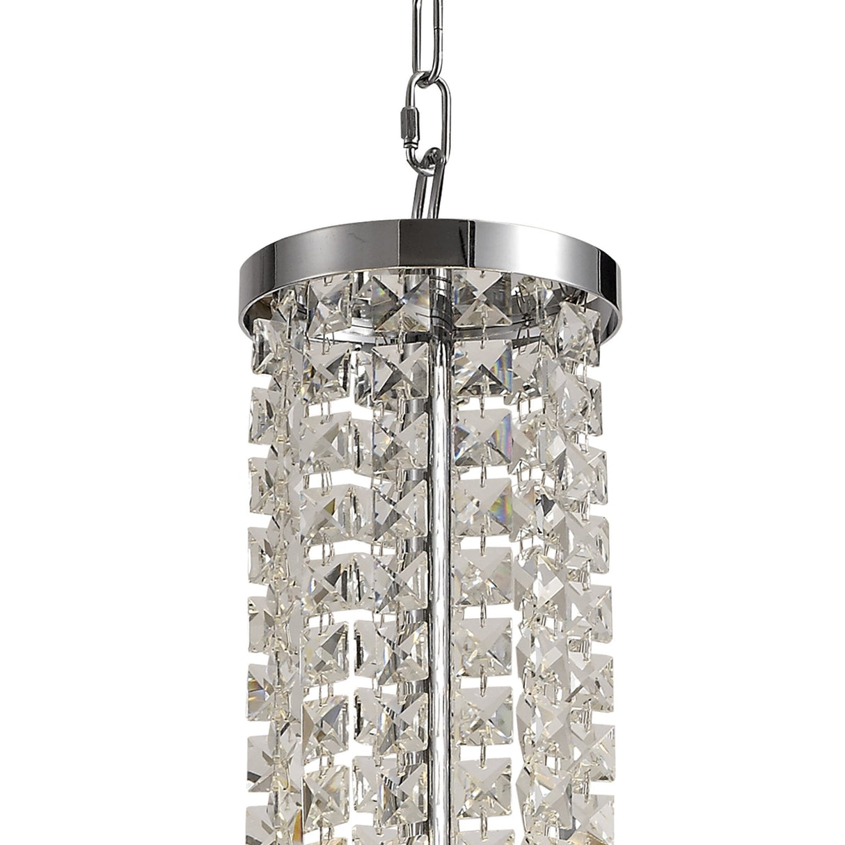 Elegant Convertible Pendant/Semi Ceiling Light with Polished Chrome and Crystal Finish