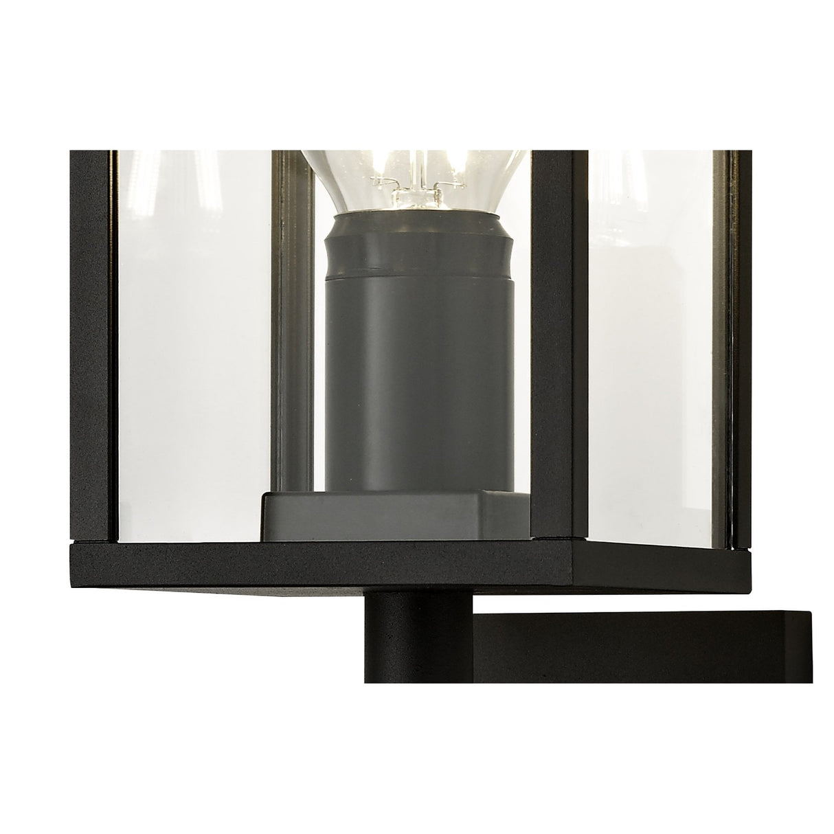 Graphite Black Upward Wall Lamp, IP54, E27 Socket, 2-Year Warranty