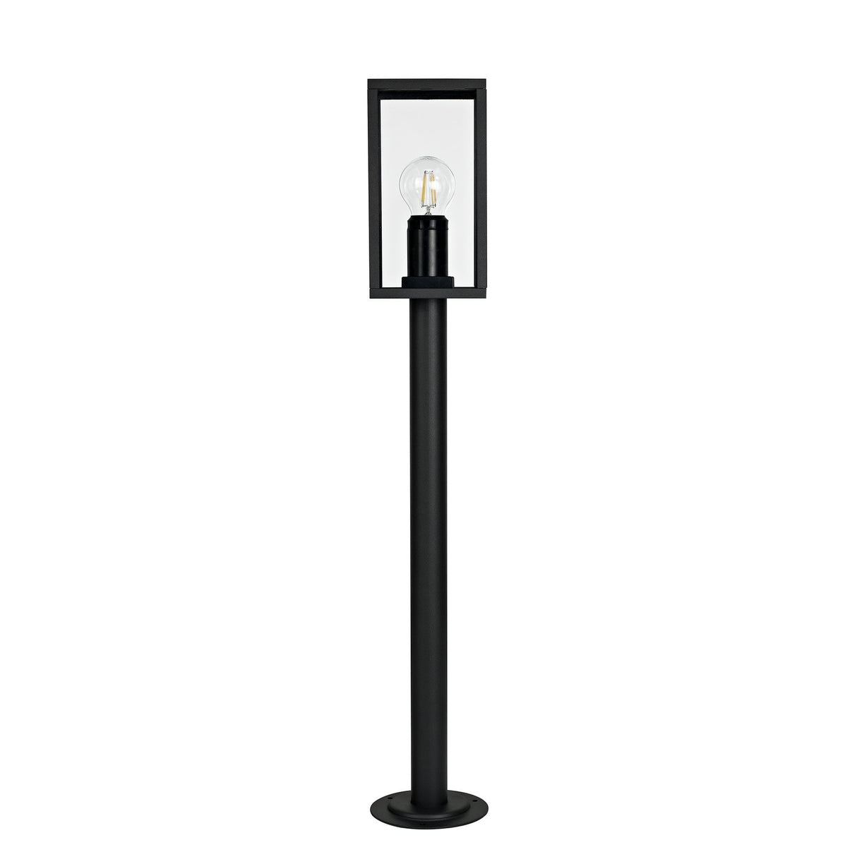 Graphite Black Outdoor Lamp Post with Clear Shade, 1xE27, IP54, 2-Year Warranty
