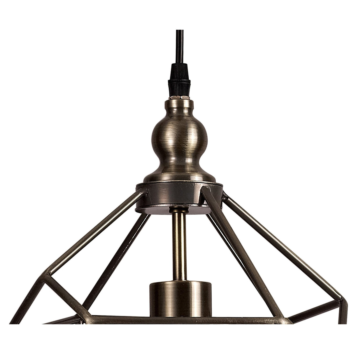 Vintage-Inspired Brass Pendant Light with Adjustable Drop