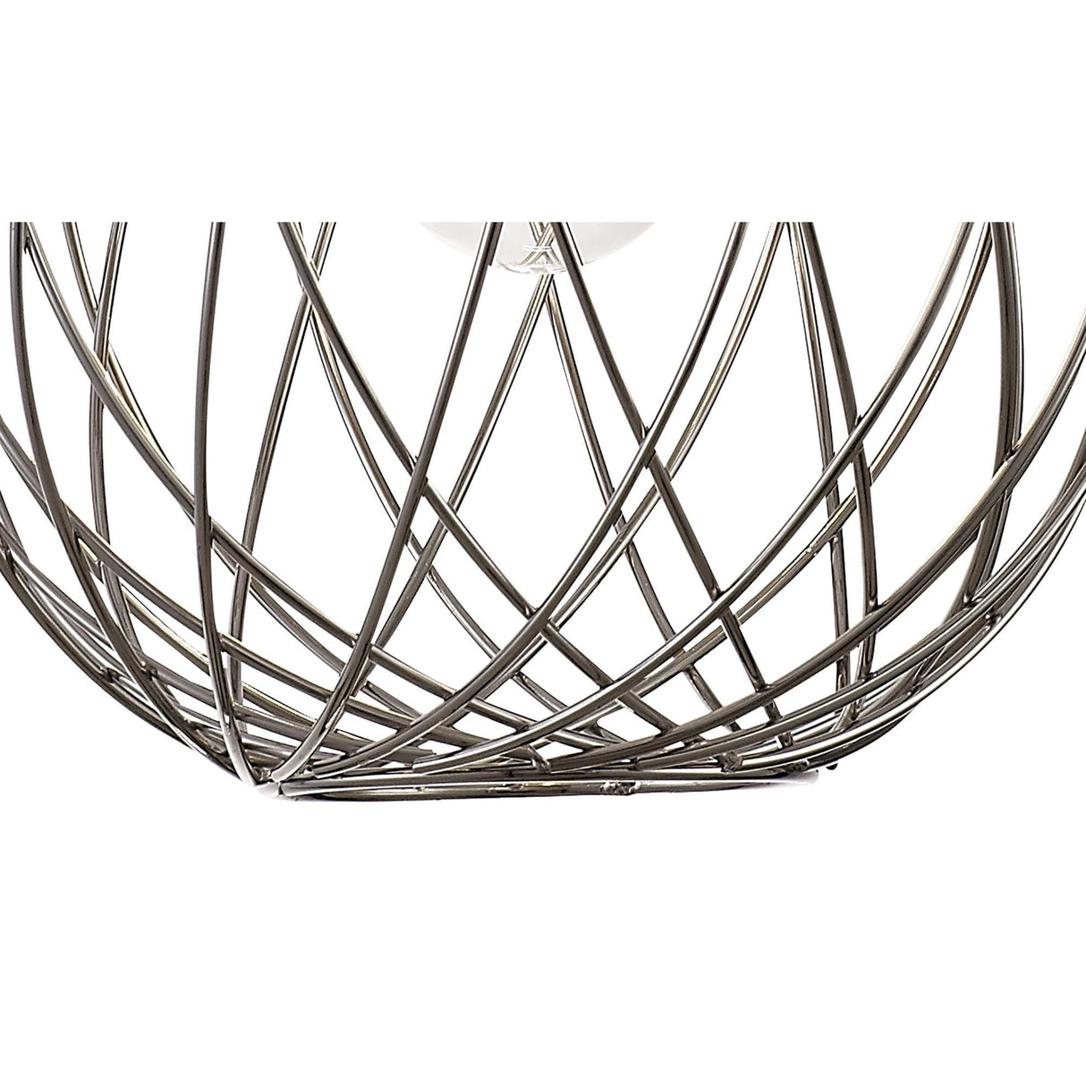 Polished Nickel Sphere Pendant Light with Adjustable Drop, 1 x E27 Socket