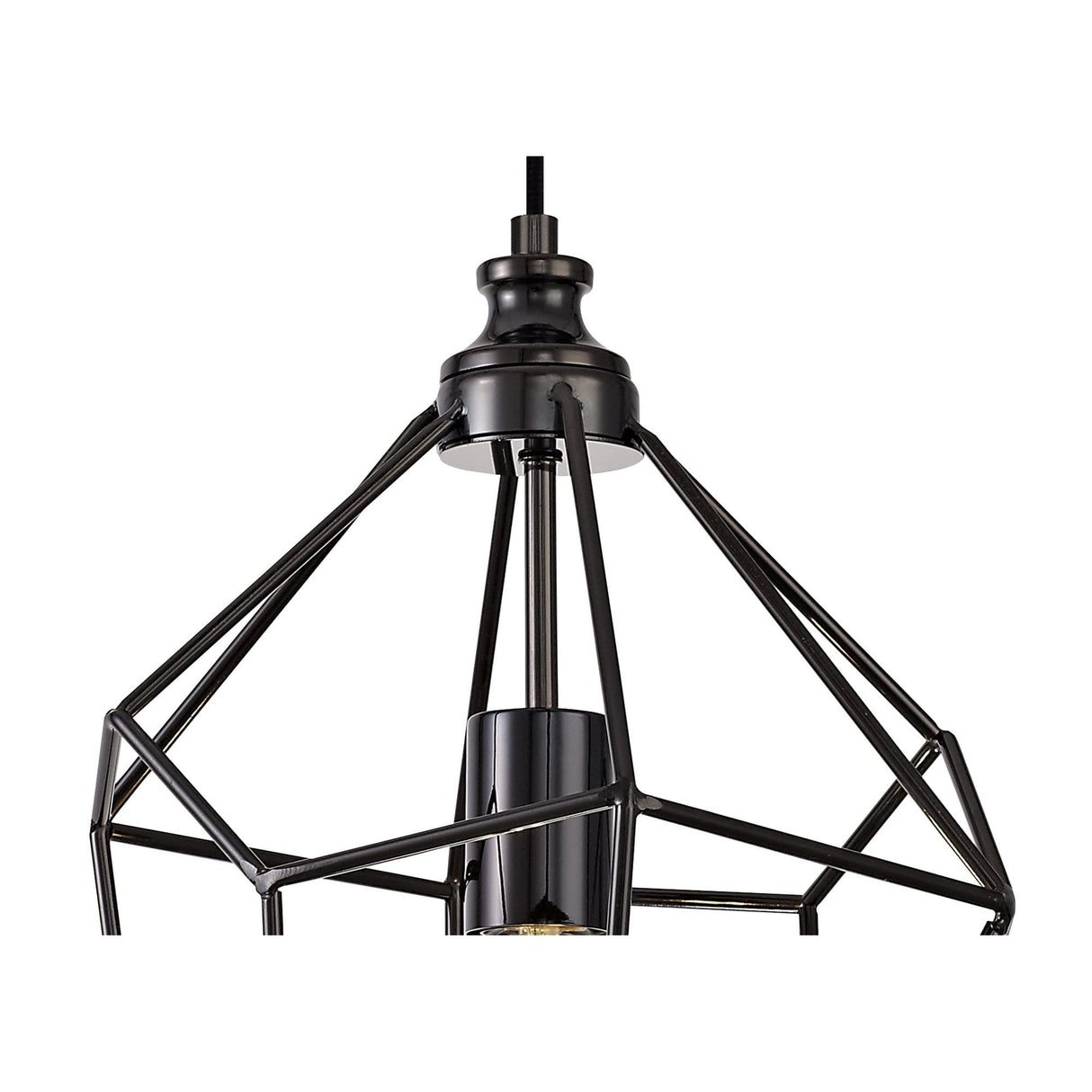 Sleek Black Nickel Pendant with Adjustable Drop