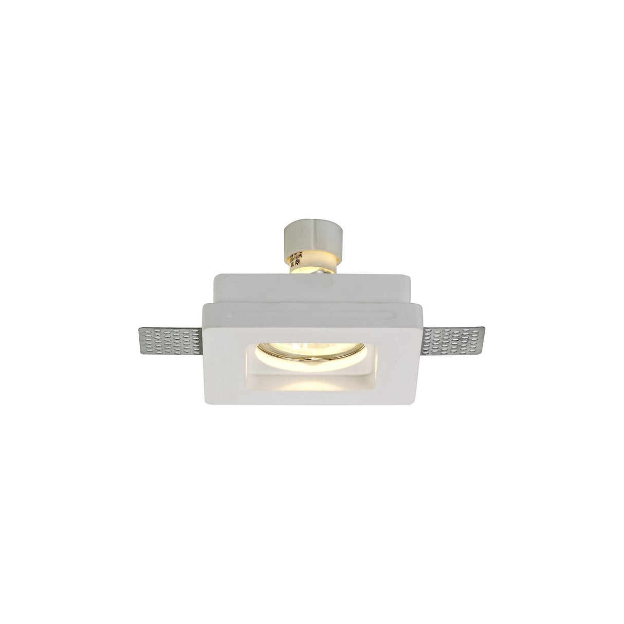 Contemporary White Gypsum Square Recessed Spotlight - Paintable GU10 Fixture