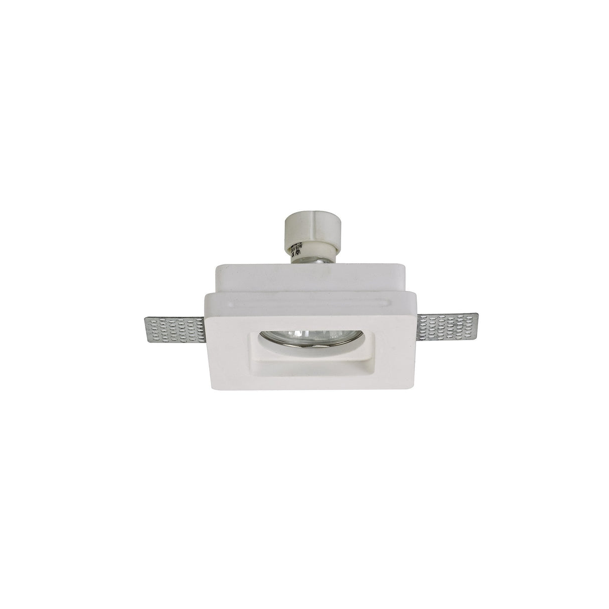 Contemporary White Gypsum Square Recessed Spotlight - Paintable GU10 Fixture