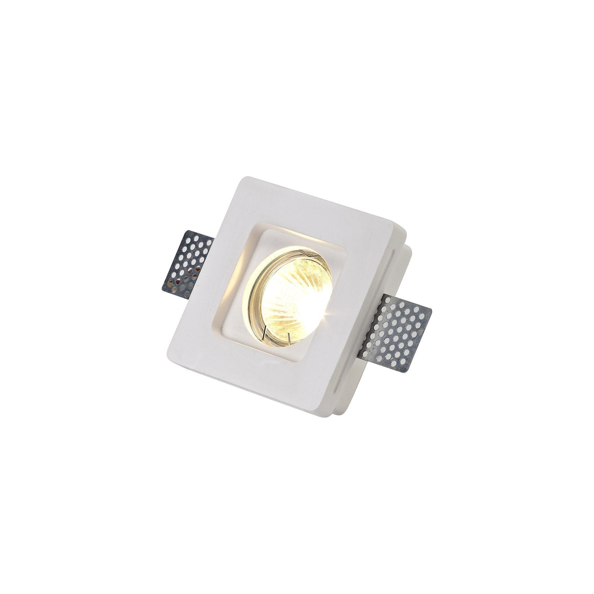 Contemporary White Gypsum Square Recessed Spotlight - Paintable GU10 Fixture