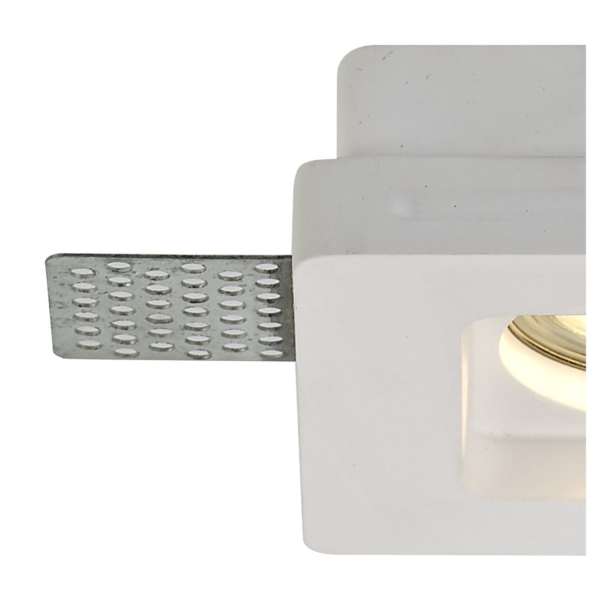 Contemporary White Gypsum Square Recessed Spotlight - Paintable GU10 Fixture