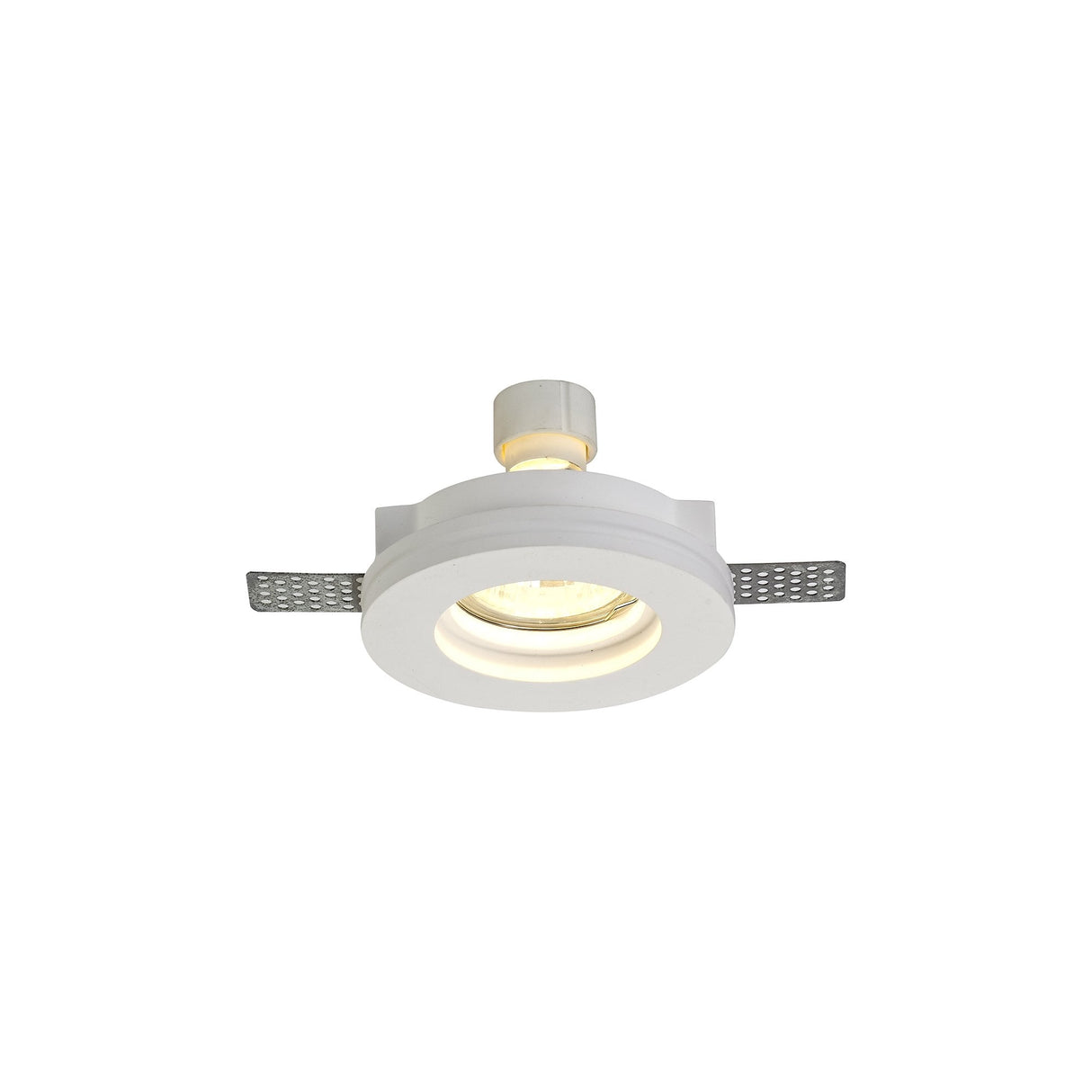 White Paintable Round Recessed Spotlight with GU10 Compatibility, 103mm Cut-Out
